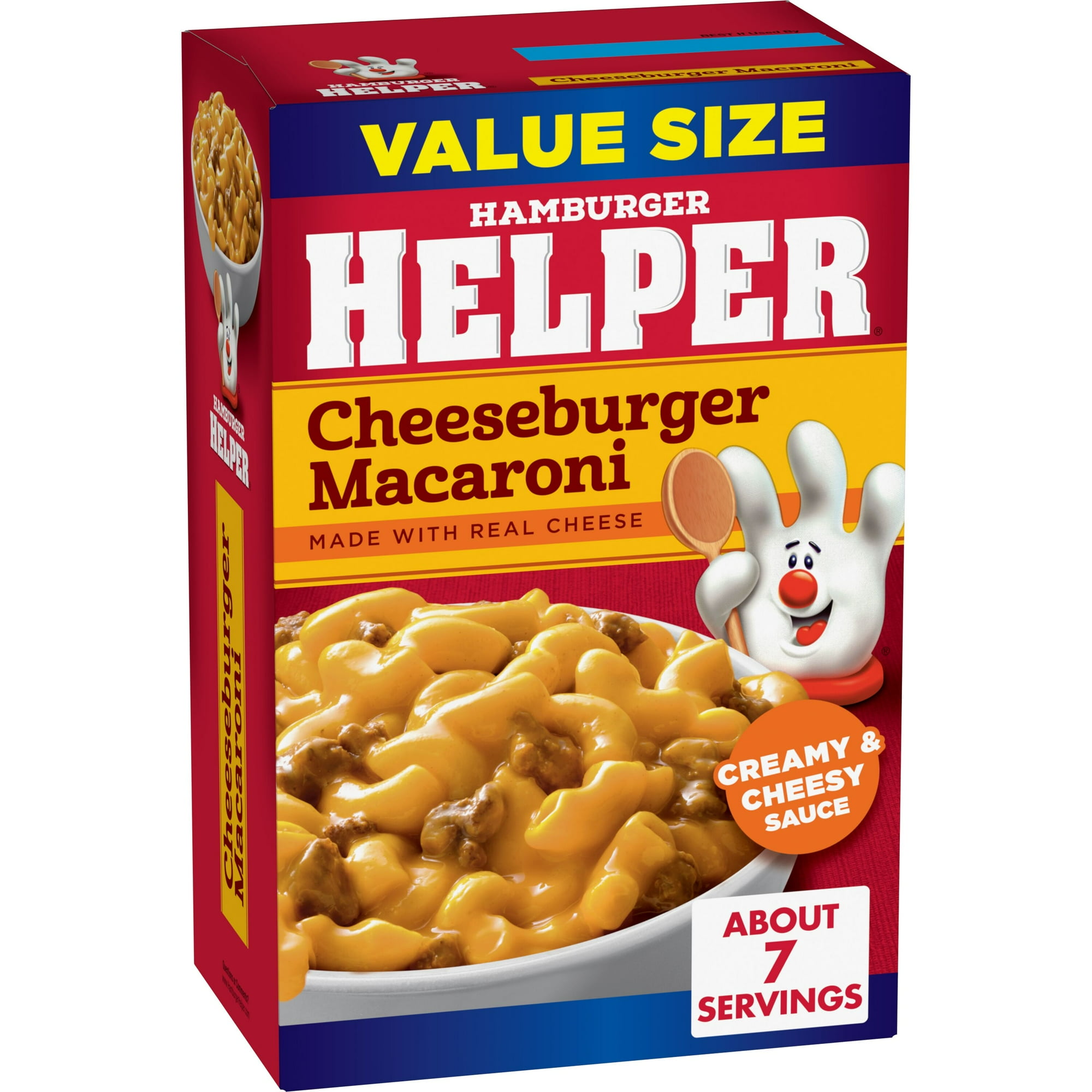 Hamburger Helper Pasta Cheeseburger Macaroni Value Size, 10.6 Ounces Box.