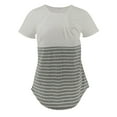 thumbnail image 3 of ZTTD Womens Pregnant Tops Fashion Round Neck Clothes for Pregnant and Lactating Mothers Striped Tops Women's T Shirts Short Sleeve Round Neck T Shirt, Sizes S-3XL, 3 of 3