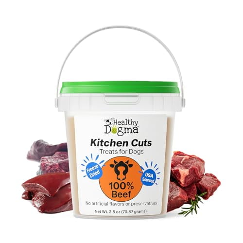 Healthy Dogma Beef Kitchen Cuts Dog Treats – Freeze-Dried, Grain-Free, Single-Protein Raw Dog Snacks for Training & Sensitive Stomachs, 2.5 oz