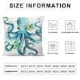 thumbnail image 5 of ONETECH Octopus Throw Pillow Cover Decorative Square Green Flower Pillow Case White Pillowcase for Bed Bedroom Couch Chair  Ocean Blue, 5 of 5