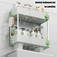 thumbnail image 2 of Bxaolu Over The Toilet Storage Shelf, 2-Tier Bathroom Storage Organizer Upgrade Punch-Free Toliet Storage Shelf Auto Drain, Home Storage Rack with Hooks Shelf, Gray, 2 of 7