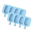 thumbnail image 2 of Molde para helado 4 rejillas Bandeja para helado de bricolaje Silicona Antiadherente Craft Pop Freezer Maker, Azul Guardurnaity HA004810-03, 2 of 7