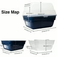 thumbnail image 2 of Cat Litter Box Large Foldable Jumbo Hooded Cat Litter Box with Transparent Lid Navy Blue, 2 of 10