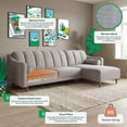 thumbnail image 3 of Sala Modular Reversible Makora Scotch Con Memory Foam Color Gris Claro Velvet Respaldo Reclinable De 3 Posiciones, 3 of 9