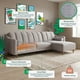 thumbnail image 3 of Sala Modular Reversible Makora Scotch Con Memory Foam Color Gris Claro Velvet Respaldo Reclinable De 3 Posiciones, 3 of 9