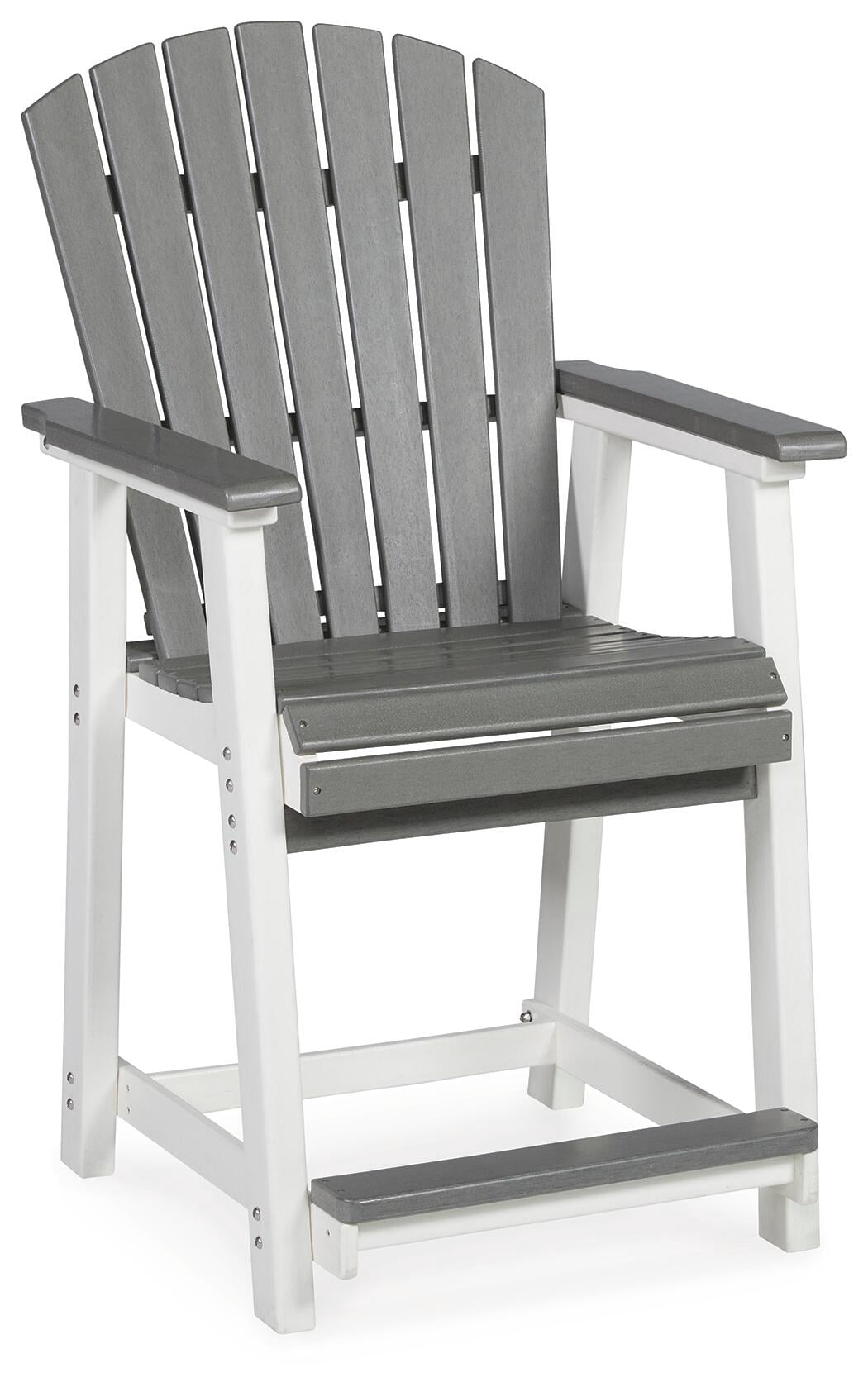 Signature Design by Ashley Casual Transville Outdoor Counter Height Bar Stool (Set of 2)  Gray/White