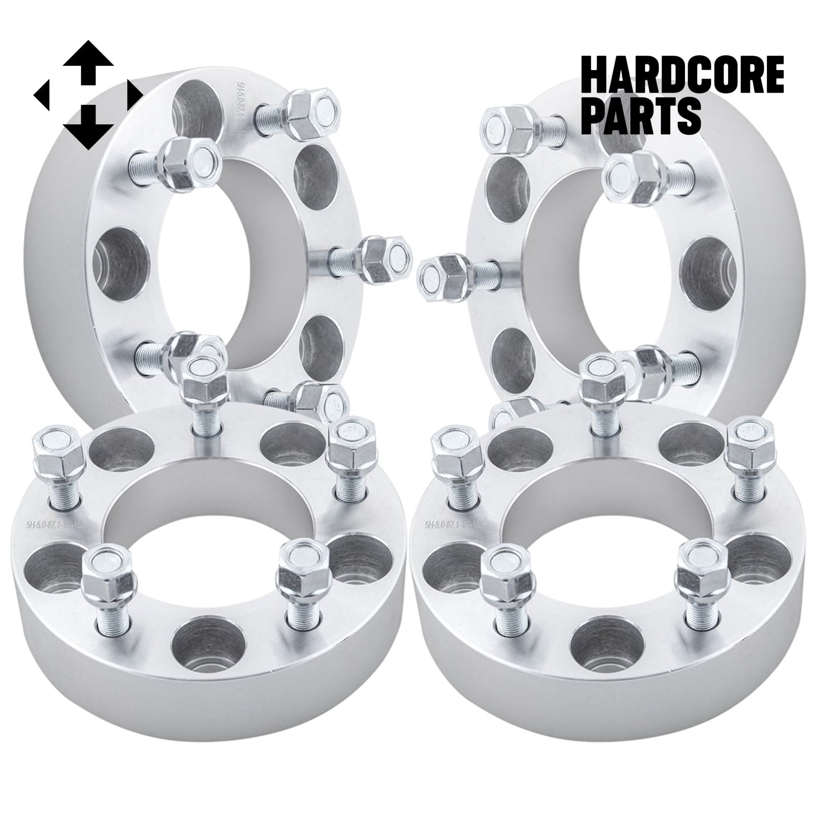 2 (1 per side) Wheel Spacers Adapters M12 x 1.5 threads 4 QTY