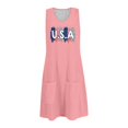 thumbnail image 6 of 4th of July Dress for Women: American Flag Tank Dresses Star Striped Splicing Loose V Neck Sundresses Pink S, 6 of 8