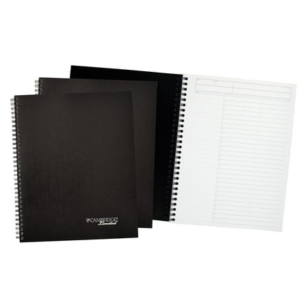 Cambridge Limited - Action-Planner Business Notebook Plus Pack, 7 1/4 x 9 1/2, Black, 80 Sheet - 3/PK
