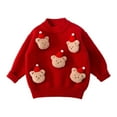 thumbnail image 3 of WOYY Girls Cute Bear Sweater Soft Crewneck Knitted Pullover Top, Sizes 18-24M, 3 of 3