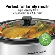 Hamilton Beach 6 Qt Programmable Slow Cooker, Stoneware Crock with Removable Pot, Stainless Steel