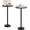 Brown+black, variant on SolidPal Small Round Side Table Set of 2, Pedestal End Table with Marble-Look Base for Living Room Bedroom