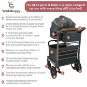 Wadabuggy Premium Pet Stroller, Cart, Pet Caddy, Compact Fold, Large Basket, 2 Drink Holders, Zipper Pocket, Adult, Gray
