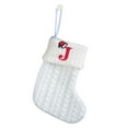 thumbnail image 2 of TOPRenddon Christmas Stockings, 7.1 inch Embroidered Initial Letter Cable Knit Mini Cute White Cuffs for Home Family Fireplace Hanging Xmas Holiday Party Decor Gift, 2 of 2