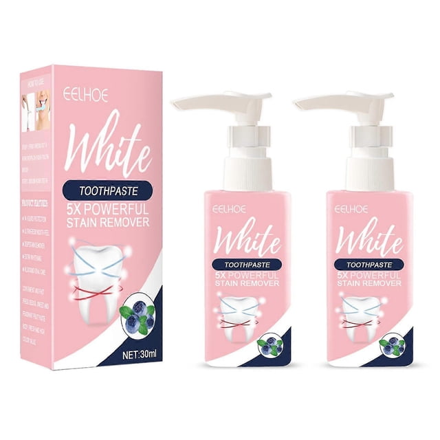 Eelhoe - 2pack Teeth Whitening Toothpaste, Baking Soda Whitening Toothpaste, Strong Stain Removing Whitening Toothpaste, Natural Fruit Flavor Toothpas--