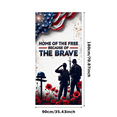 thumbnail image 2 of Patriotic Banner Military Tribute Decorative Design American Flag Poppies for Memorial Day Veterans Day Independence Celebration, 2 of 7
