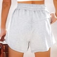 thumbnail image 4 of ZRBYWB Womens Shorts Women Cotton High Elastic Waisted Pleated Ruffle Cute Shorts Beach Flowy Casual Shorts Relaxed Fit, 4 of 9