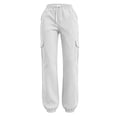 thumbnail image 4 of Guluxicc Women's Cargo Pants with Multi Pocket Loose Drawstring Elastic Waist Jogger Trousers for Jogging Everyday Wear Fall Winter, 4 of 7