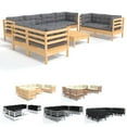 thumbnail image 4 of vidaXL Solid Pinewood Patio Lounge Set 9 Piece with Cushions Multi Colors, 4 of 44