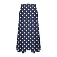 thumbnail image 6 of Summer Maxi Skirts for Women Satin Fashion Boho Long Skirt Trendy Floral High Waist A Line Beach Skirt Vacation Outfit Navy S, 6 of 7
