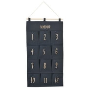 JTJ SOURCING Bins & Things Hanging Organizer - 2x28x15-Inch Wall Fabric Hanging Organizer with 12 Compartments - Aesthetic Organizer Hang Over The Door - Closet Hanging Storage Pockets and Pouch Canvas Bag