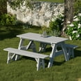 thumbnail image 2 of Wildridge Heritage 72 in. Picnic Table with Detached Benches, Light Gray - Outdoor Weather Resistant HDPE Picnic Table for Patio, Porch, Deck, Lawn, 2 of 4