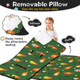 thumbnail image 3 of Football and Basketball Green Pattern Teens Toddler Nap Mat with Pillow, Sleeping Mat Bag for Preschool Daycare 50"x20", 3 of 6