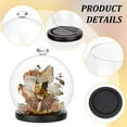 thumbnail image 5 of Ball-Shaped Glass Dome Cloche 6x6inch Round Clear Glass Display Diamond Top Cloche Bell Jar with Black Wood Base for Valentine's Day Eternal Flower Figure Decoration Craft for DIY, 5 of 9