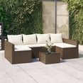 thumbnail image 1 of vidaXL 2 Piece Garden Lounge Set with Cushions Brown Poly Rattan, 1 of 5