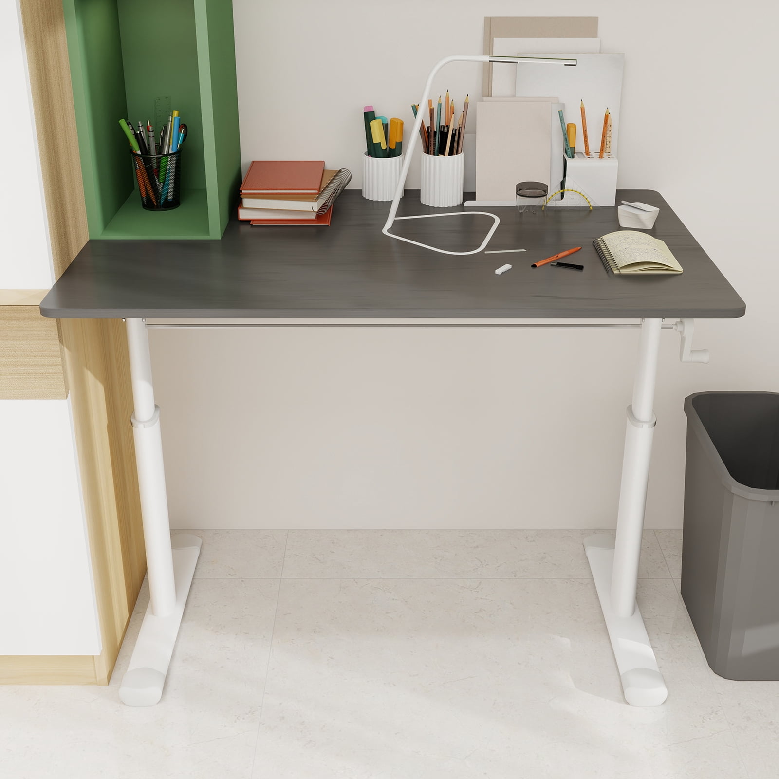 Adjustable Study Desk for Children and Adults, Height-Adjustable, Home Office Desk, Compact Design, 60x100cm