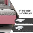 thumbnail image 6 of alazyhome Full Size Upholstered Platform Bed Frame, Easy Assemble, Pink, 6 of 7