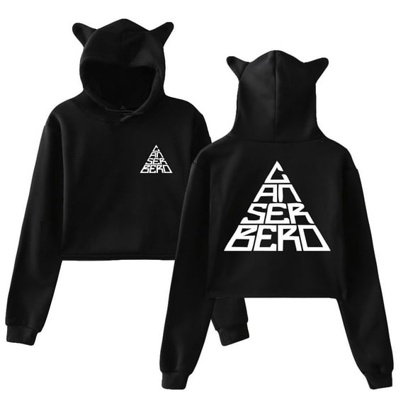 Canserbero Vector Logo Cat Ear Hoodie Womens Sweatshirts Unique Tops Streetwear