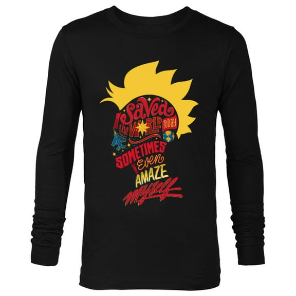 Marvel Captain Marvel Mohawk I Saved The World Today - Long Sleeve T-Shirt for Men - Customized-Black