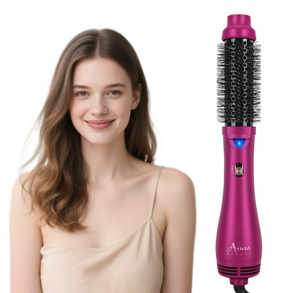 Hair Dryer and Blow Dryer Brush in one, Aima Beauty 4 in 1 Upgrade Hot Air Brush for Women, Negative ion, Frizz Less, Rose Pink