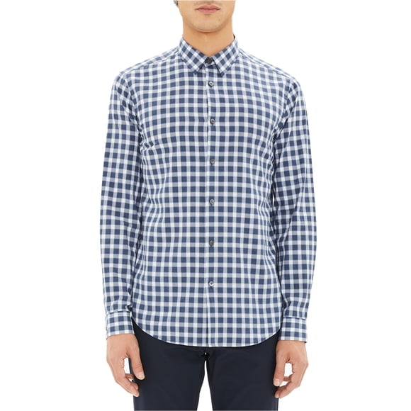 Camisa Deportiva Theory Hombre Ajuste Regular Azul Extragrande