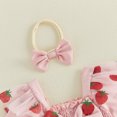 thumbnail image 6 of Cjfdfy Newborn Baby Girl Fall Outfits Long Sleeve Strawberry Print Romper with Headband Set Cute Strawberry  Print Outfit, Ruffle Bow Design, Mesh Tulle Dresses, Fall Winter Outfit for 0-18M, 6 of 9