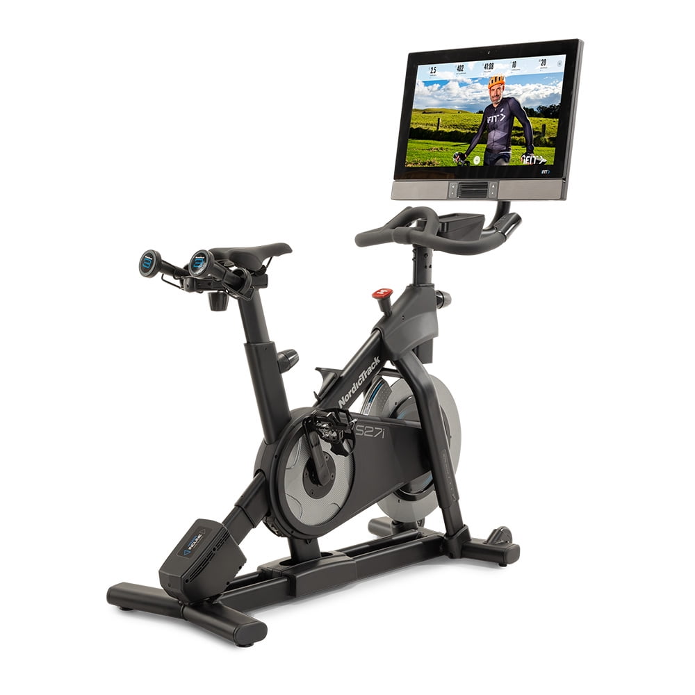 NordicTrack Commercial Series S22i iFIT enabled Indoor Exercise Bike with 22 inch Pivoting Touchscreen and Incline Decline Functionality Walmart