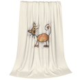Zufioo Brown Cat Cartoon Fleece Blanket Queen Size,Plush Bed Blanket