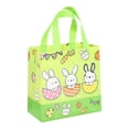 thumbnail image 2 of Green Non Woven Gift Bag with Handle, Reusable Bunny Bags for Easter Eggs Candy Holders Party Favors Holiday Decor 8.6X9X4.3 Inch, 2 of 7