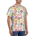 thumbnail image 2 of Vsdgher Colorful Donuts Print Men's Dry Fit Mesh Athletic Shirts Moisture Wicking Tennis T-Shirt Tops, 2 of 9