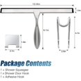 thumbnail image 4 of CPDD 12-Inch Shower Squeegee Set, Includes Chrome-Plated Shower Door Hook and Adhesive Hook, for Shower Doors, Mirror and Window, 4 of 6