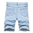 thumbnail image 4 of HCNTES Men's Casual Denim Shorts Classic Fit Summer Fashion Ripped Short Jeans(Blue,XXL), 4 of 9