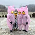 thumbnail image 5 of Pink Cute Pig Inflatable Costume Adult Cosplay Cow Funny  Inflatable Suit Halloween Carnival Animal Themed Party Costume Prop,Height 59"–74.8",cow, 5 of 7