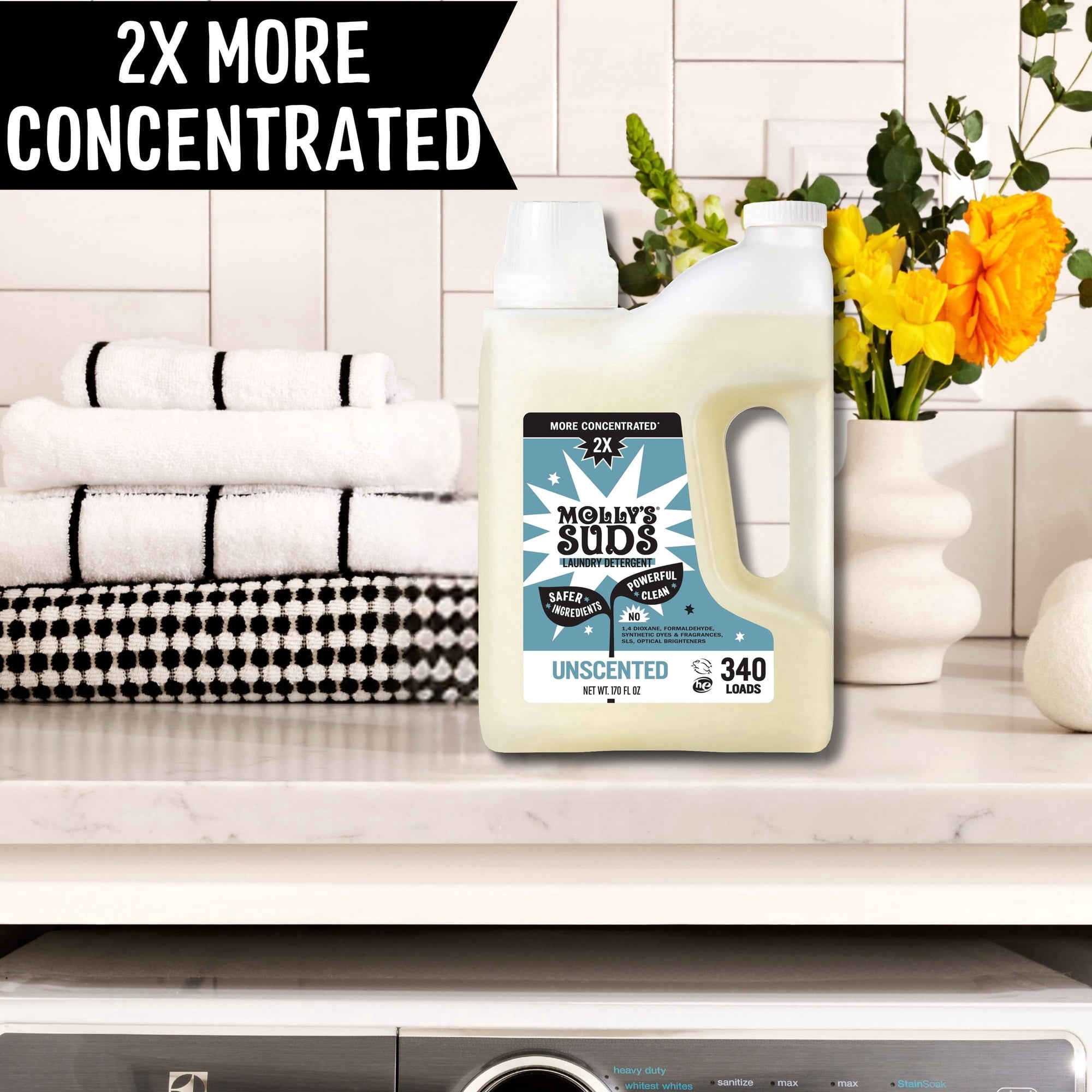 Molly's Suds Liquid Laundry Detergent Unscented (340 Loads 170 fl oz)