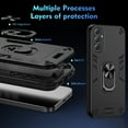 thumbnail image 5 of Phone Case for Samsung Galaxy A54 5G Hybrid Case with Ring Kickstand, Heavy Duty Protection Armor Case with Comfortable Grip Support Magnetic Car Mount for Samsung Galaxy A54 5G - Black, 5 of 7