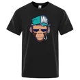 thumbnail image 2 of Camisetas de algodón con dibujos de monos fumadores, camisetas de manga corta con personalidad para hombre, camisetas holgadas de gran tamaño, ropa suave y transpirable, 2 of 5