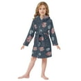 thumbnail image 6 of FORMRS Niños Bathrobe Unisex Hooded Robe Soft Plush Pajamas Sleepwear, Size 10-12T, Starry Fireworks Pattern, 6 of 7