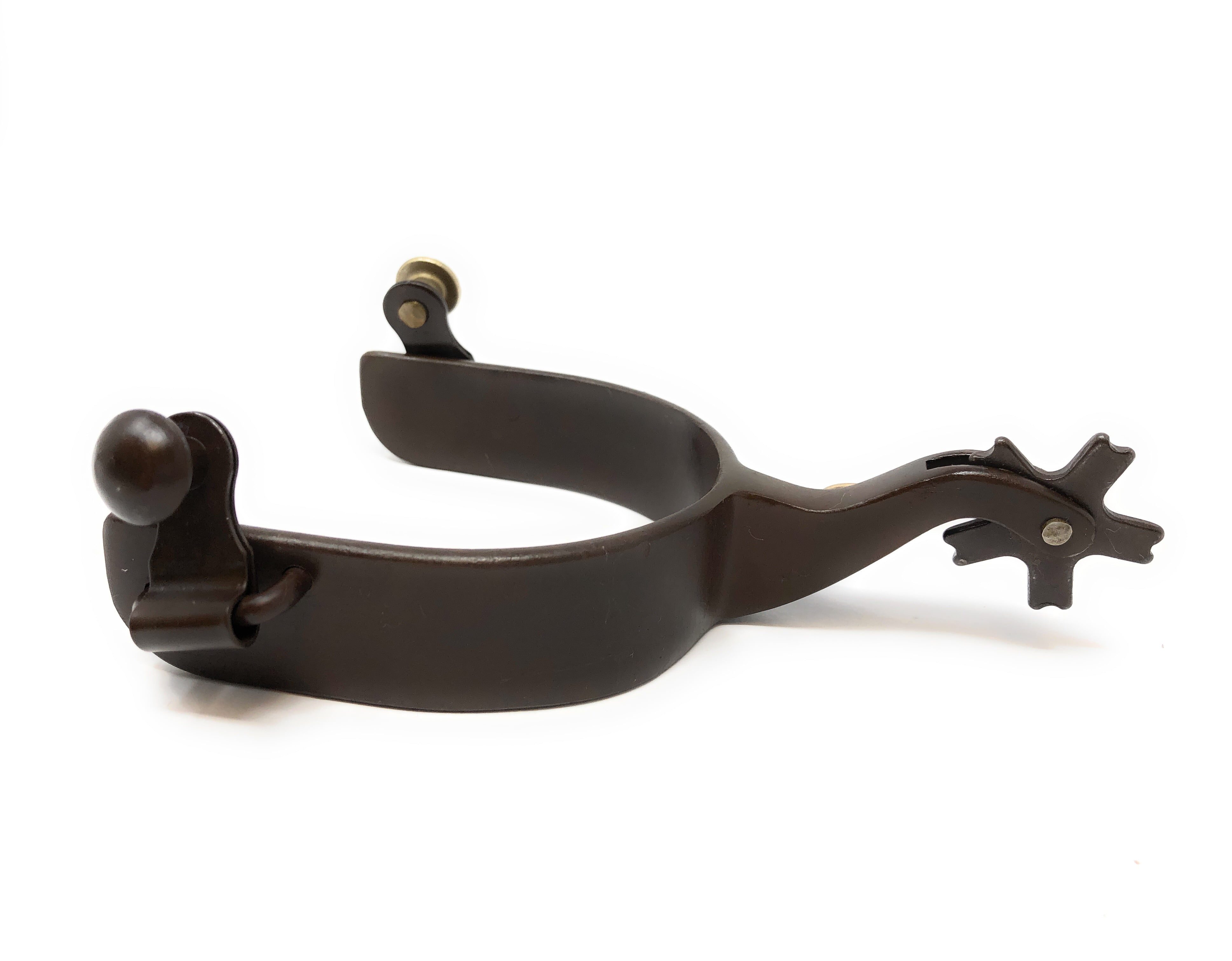 AJ Tack Wholesale Western Show Spurs Barb Wire Steer Head Longhorn 5pt Notched Rowels Mens