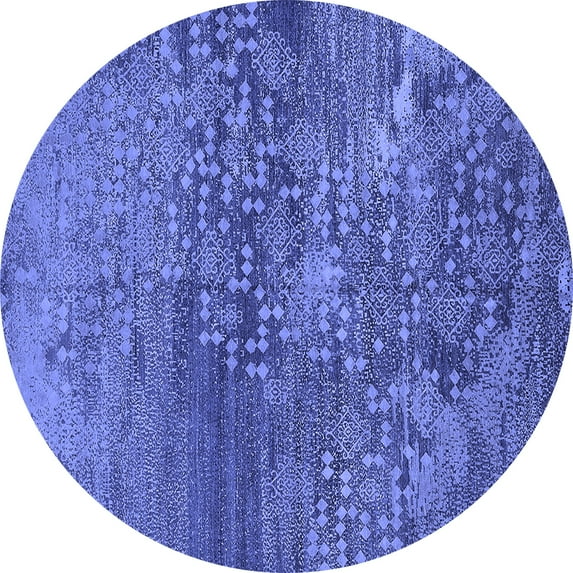 Ahgly Company Indoor Round Oriental Blue Industrial Area Rugs, 3' Round