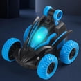 thumbnail image 4 of Remote Control Car for Kids, 2.4GHz RC Stunt Car with 360° Spins & LED Light Wheels, Double-Sided All-Terrain Racing Car Toy, Gift for Boys & Girls Ages 3-8 (Blue), 4 of 7